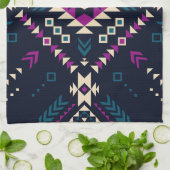 ダーク部族ナバホ、ヴィンテージ幾何学的。 キッチンタオル (折り畳み)