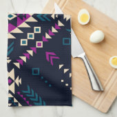 ダーク部族ナバホ、ヴィンテージ幾何学的。 キッチンタオル (四つ折り)