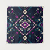 ダーク部族ナバホ、ヴィンテージ幾何学的。 タペストリー (正面(横))