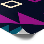 ダーク部族ナバホ、ヴィンテージ幾何学的。 ポスター (角)