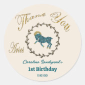 ダーク金ゴールドフローラエンボスアリー〔占星術の〕十二宮図 ラウンドシール (正面)