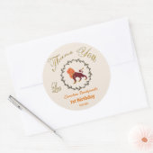 ダーク金ゴールドフローラエンボスレオ〔占星術の〕十二宮図 ラウンドシール (封筒)