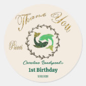 ダーク金ゴールドフローラエンボス魚座〔占星術の〕十二宮図 ラウンドシール (正面)