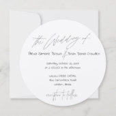 ダーク銅ストライプタイポグラフィモダン円 招待状 (正面)