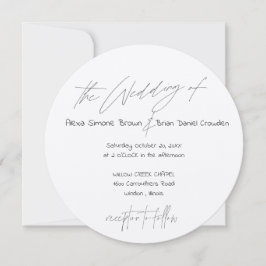 ダーク銅ストライプタイポグラフィモダン円 招待状