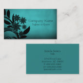 ダーク開花名刺、ターコイズ 名刺 (正面/裏面)