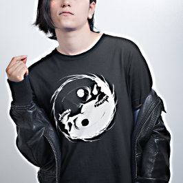 ダーク陰陽ヴァンパイアスカル宗教記号 Tシャツ