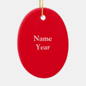 ダーク髪の男性ドクターパーソナライズオーナメント セラミックオーナメント (裏面)