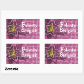 ダーク10代のピンクidラベルのシール 長方形シール (シート)