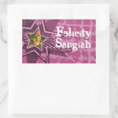 ダーク10代のピンクidラベルのシール 長方形シール (バッグ)