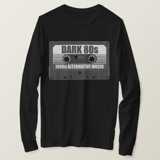 ダーク80年代カセットテープ ロングスリーブTシャツ Tシャツ (デザイン正面)