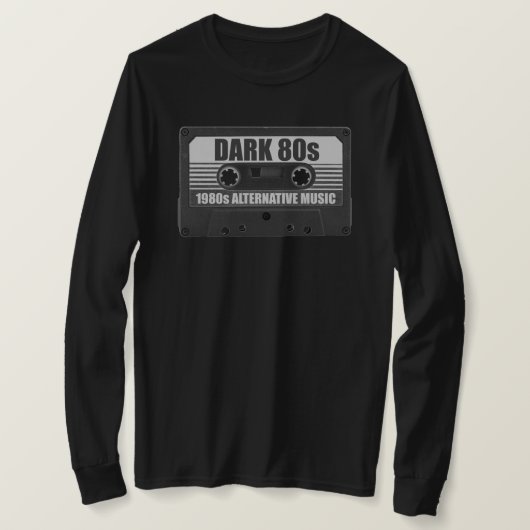 ダーク80年代カセットテープ ロングスリーブTシャツ Tシャツ (デザイン正面)