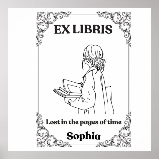 ダーク・アカデミア Ex Libris オリジナル リーディングジャーナル ポスター (正面)