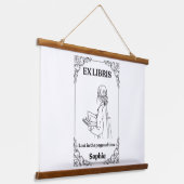 ダーク・アカデミア Ex Libris オリジナル リーディングジャーナル 吊り下げ型タペストリー (傾斜あり)