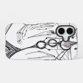 ダーク アニメ ファンタジー カラスと悪魔の芸術 iPhone 16ケース (裏面横)