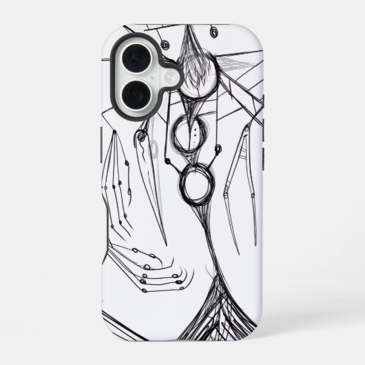 ダーク アニメ ファンタジー カラスと悪魔の芸術 iPhone 16ケース (裏面)