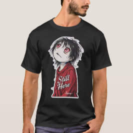 ダーク・アニメ "Still Here" 美意識ゴシックイラスト Tシャツ