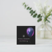 ダーク イリデセント バルーンズ イベント コーディネーター スクエア名刺 (スタンド正面)