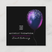 ダーク イリデセント バルーンズ イベント コーディネーター スクエア名刺 (正面)