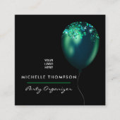 ダーク イリデセント バルーンズ イベント コーディネーター スクエア名刺 (正面)