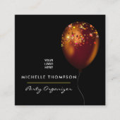 ダーク イリデセント バルーンズ イベント コーディネーター スクエア スクエア名刺 (正面)