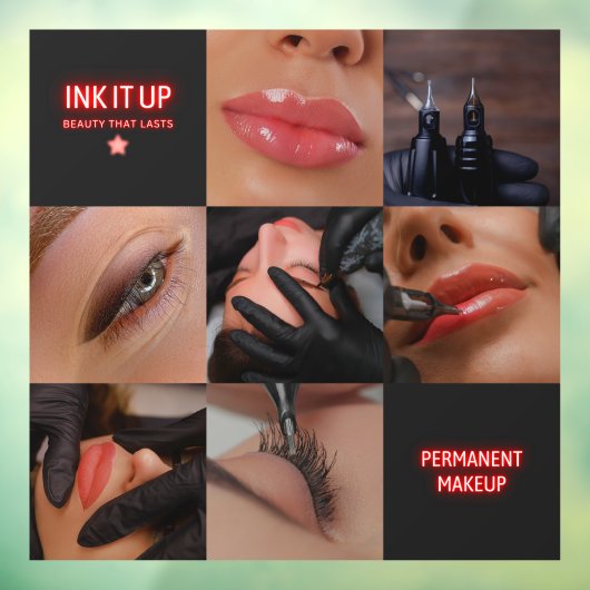 ダーク エステティック ビューティー パーマネント メイクアップ サロン ウィンドウサイン (シート3)