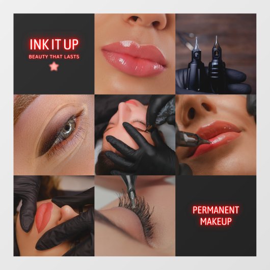 ダーク エステティック ビューティー パーマネント メイクアップ サロン ウィンドウサイン (シート)