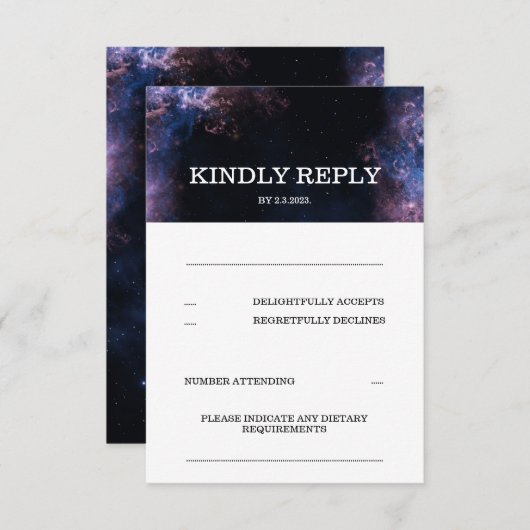 ダーク エレガント スペース ギャラクシー 天体 テーマ RSVP カー (正面/裏面)