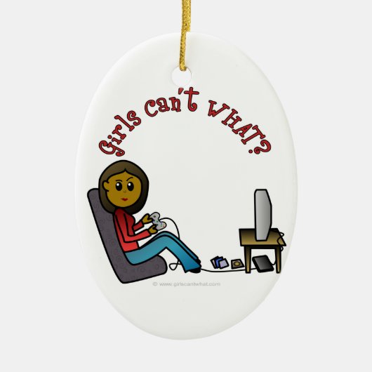 ダーク·ゲーマー·ガール セラミックオーナメント (正面)