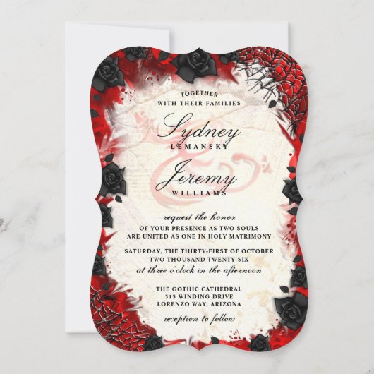 ダーク・ゴシック・ハロウィン「Togher With」招待状 招待状 (裏面)