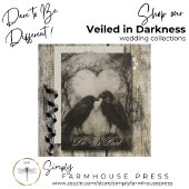 ダーク ゴシック ブラック & タン ラヴェン スクリプト ウェディング 招待状