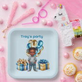 ダーク・スキン・ボーイ・ブライド・パーティー ペーパープレート (パーティー)