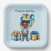 ダーク・スキン・ボーイ・ブライド・パーティー ペーパープレート (正面)