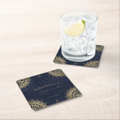 ダーク セレスチャル サン アンド ムーン ブライダル ブランシュ シャワー スクエアペーパーコースター (インサイチュ)