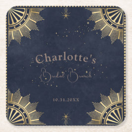 ダーク セレスチャル サン アンド ムーン ブライダル ブランシュ シャワー スクエアペーパーコースター