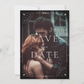 ダーク セレスチャル ムーン & スターズ セーブ デート 招待状 (正面)