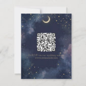ダーク セレスチャル RSVP カード | 三日月 & QR コード (裏面)