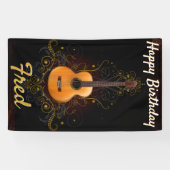 ダーク センシュアル ヴィンテージ アコースティックギター バースデー 横断幕 (横)