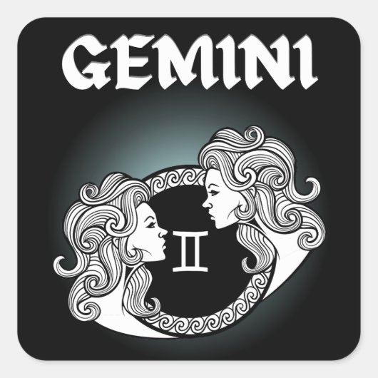 ダーク・ゾディアック - ジェミニ | 中世占星術アート スクエアシール (正面)