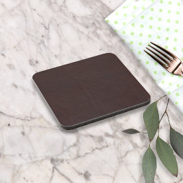 ダーク チェストナット ブラウンのフェイク レザー コースター