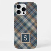 ダーク・ティール・ブルー・ベージュ・タン・チェック・ギンガム柄 iPhoneケース (裏面)
