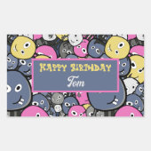 ダーク・ドードル・モンスターアニメ 長方形シール (正面)