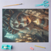 ダーク・ハーレクイン・ウーマン・デカップージ紙 薄葉紙 (クラフト)