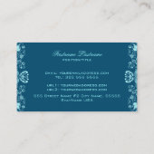 ダーク&パステルブルーフローラスワーズビジネスカード 名刺 (裏面)