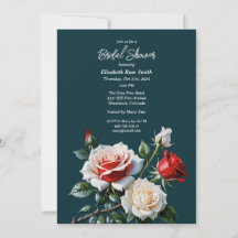 ダーク ピンク 白 赤 バラ ブライダルシャワー