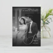 ダーク フェイデッド フォト ヴィンテージ オールド ファッション ウェディング セーブザデート (スタンド正面)