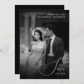 ダーク フェイデッド フォト ヴィンテージ オールド ファッション ウェディング セーブザデート (正面/裏面)