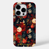 ダーク フェスティブ クリスマス オーナメント パターン Case-Mate iPhoneケース (裏面)