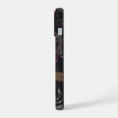 ダーク フラワー モノグラム iPhone 15ケース (左側面)