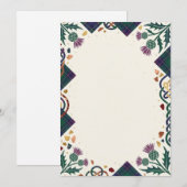 ダーク フローラル オリジナル テキスト 招待状 (正面/裏面)